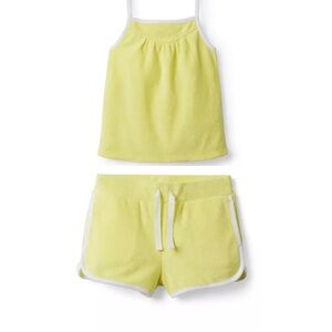 Janie and Jack yellow terry tank and shorts set girls 3T